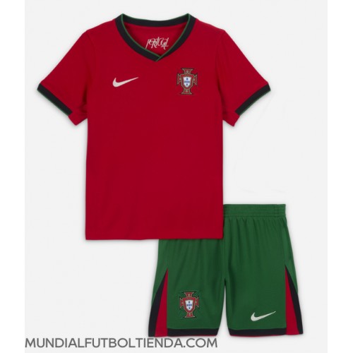 Camiseta Portugal Primera Equipación Replica Eurocopa 2024 para niños mangas cortas (+ Pantalones cortos)